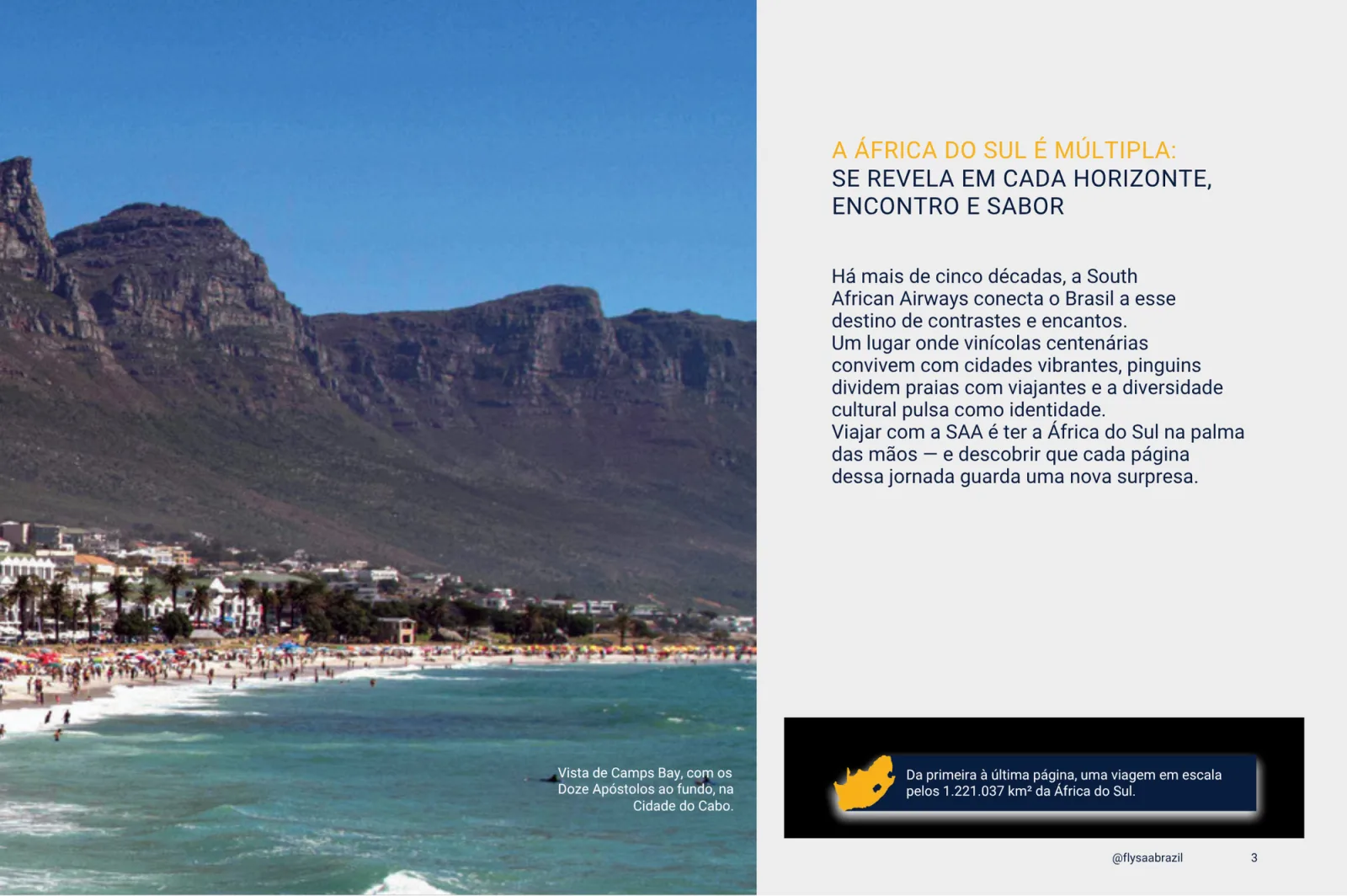 Página 3 do catálogo da South African Airways