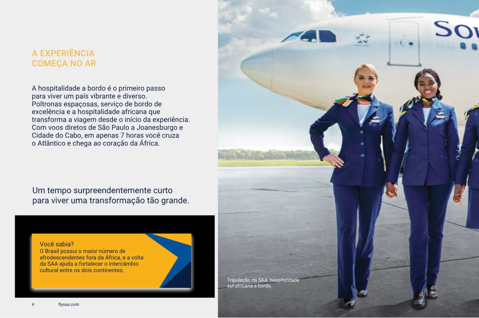 Página 4 do catálogo da South African Airways