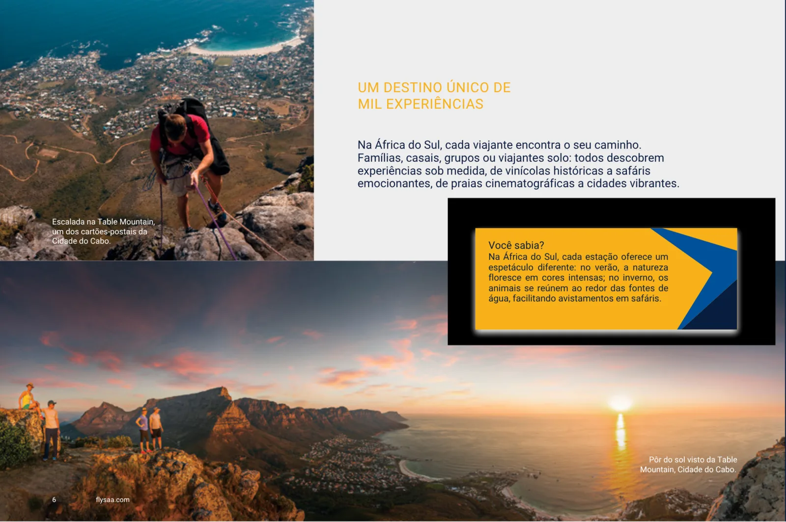 Página 6 do catálogo da South African Airways