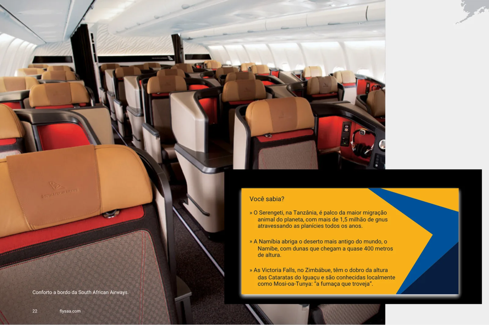 Página 22 do catálogo da South African Airways